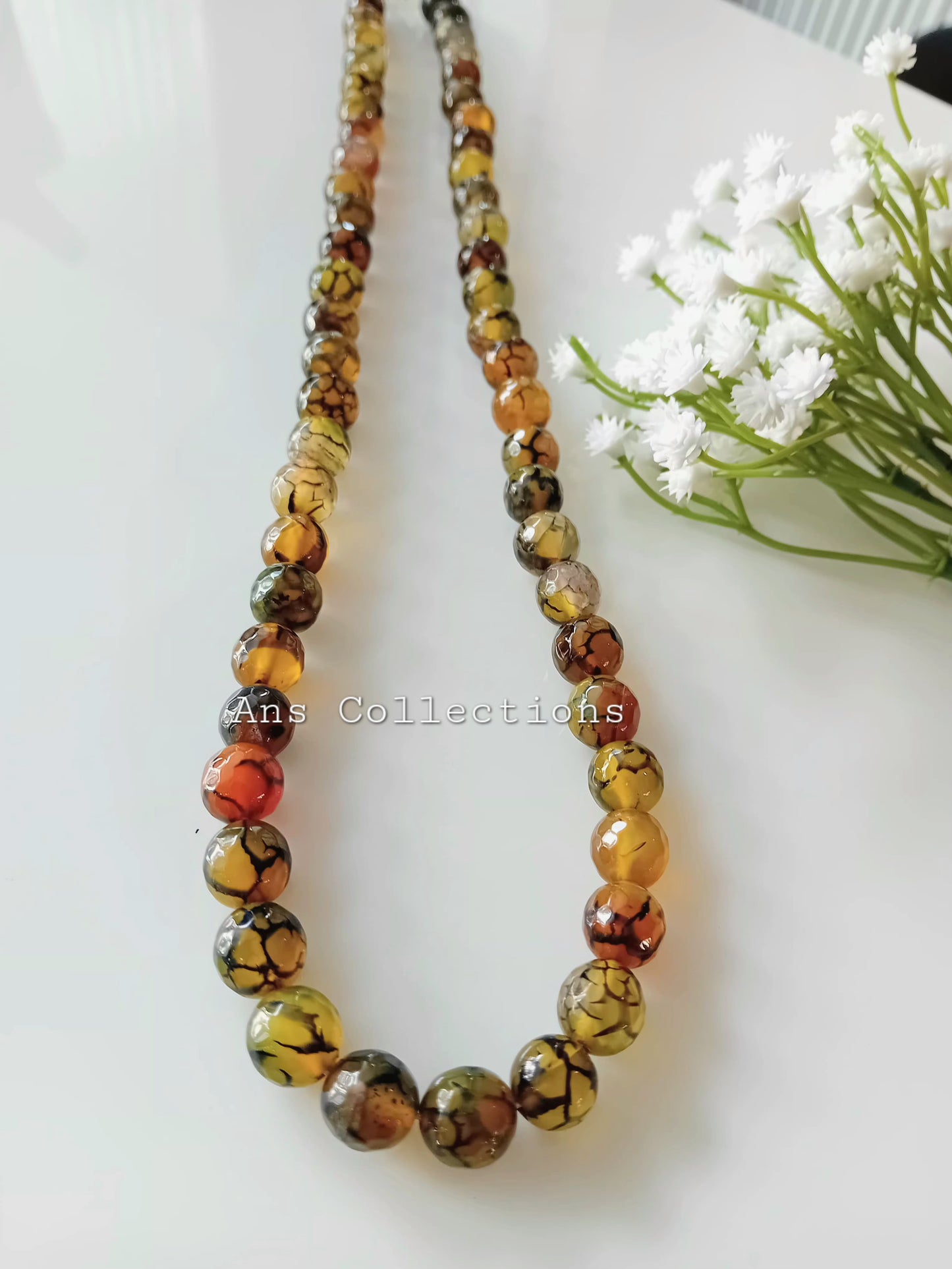 Onyx stone beaded neckpiece