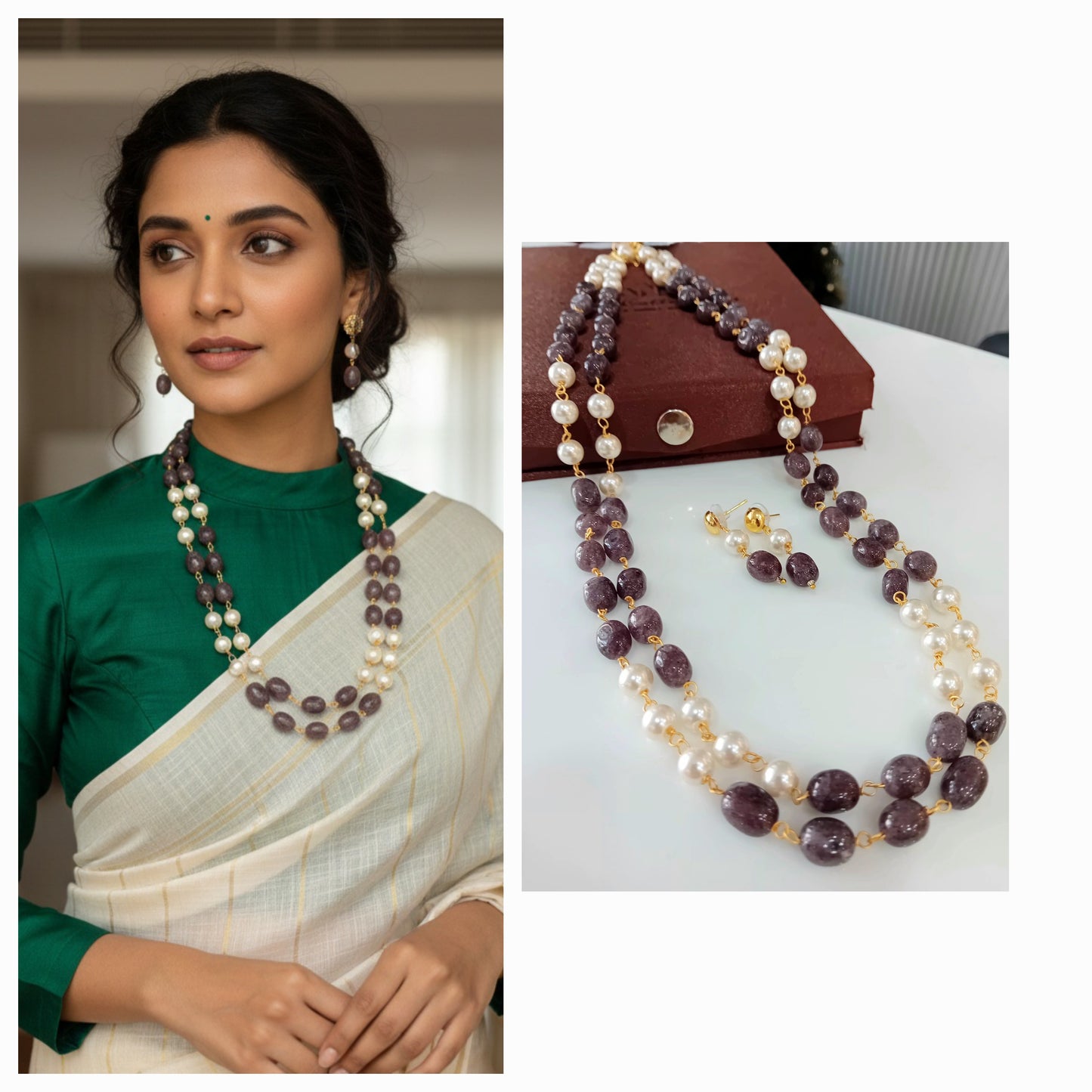 Two layer beaded neckpiece