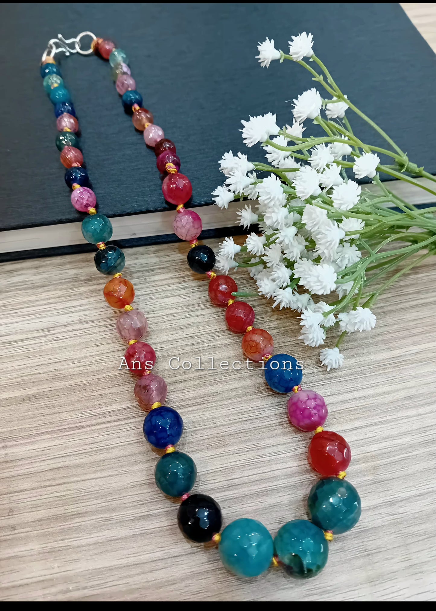 Onyx stone beaded neckpiece
