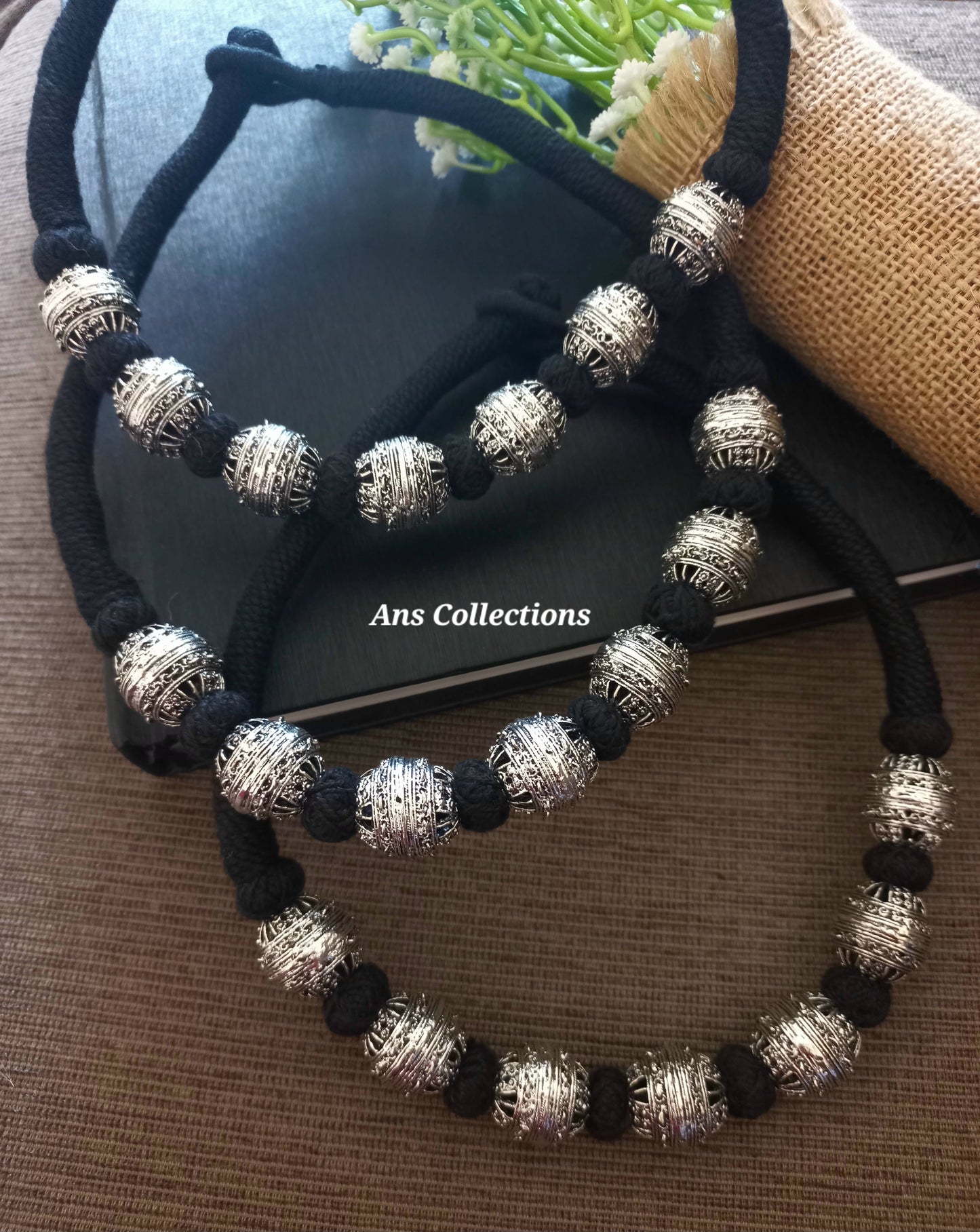 Thread  ball & metal ball jewellery