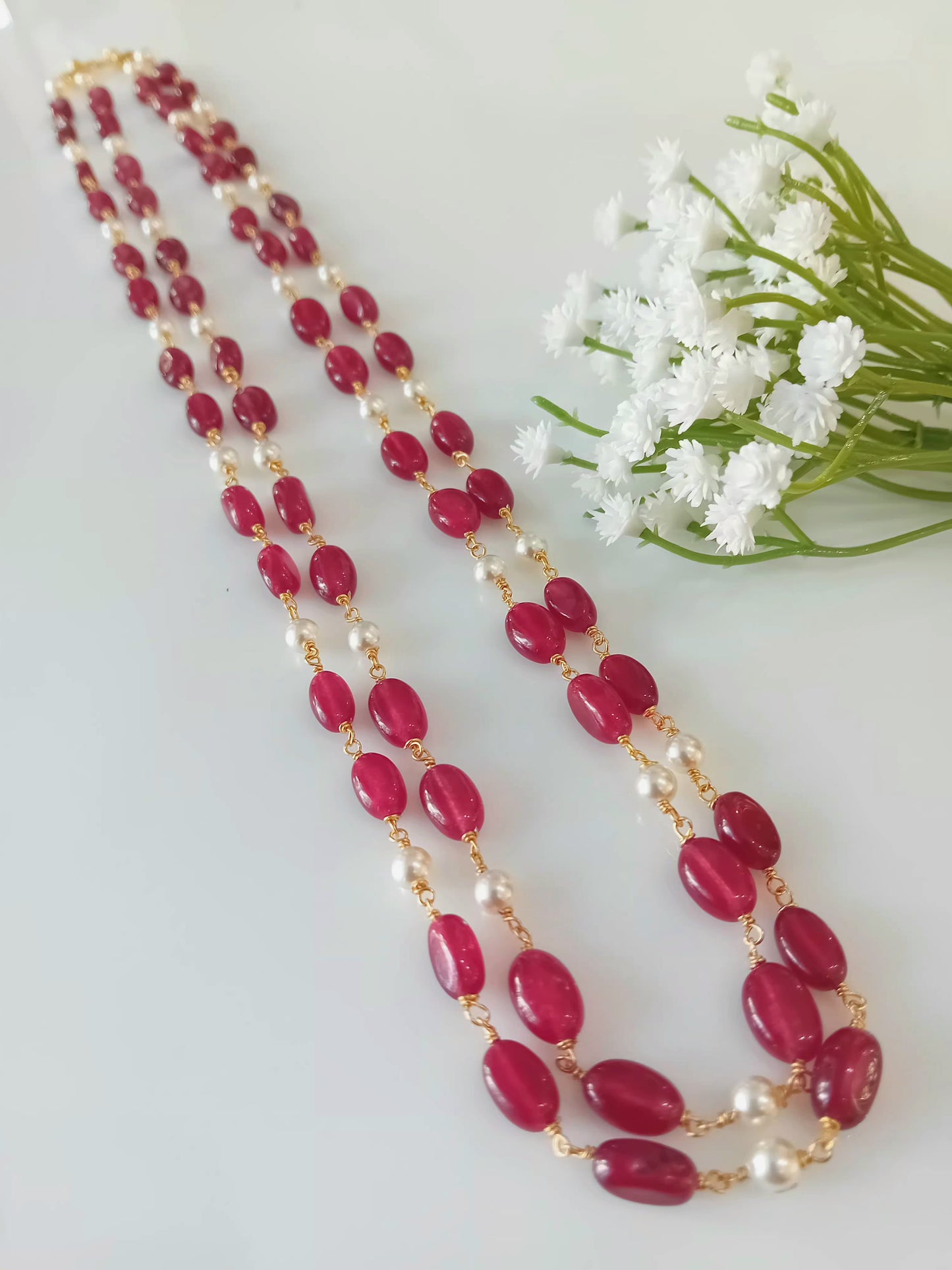 Quartz beaded neckpiece