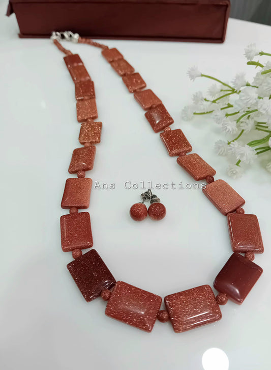 Sand stone beaded neckpiece