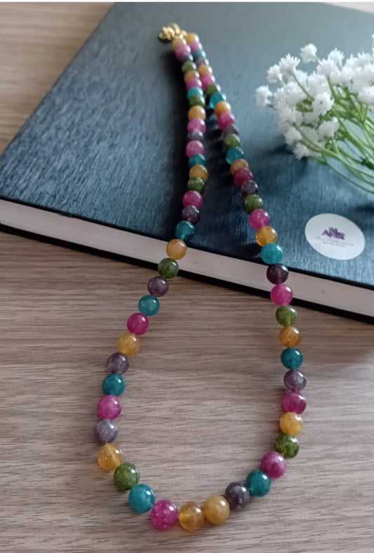 Multi colour stone beaded neckpiece
