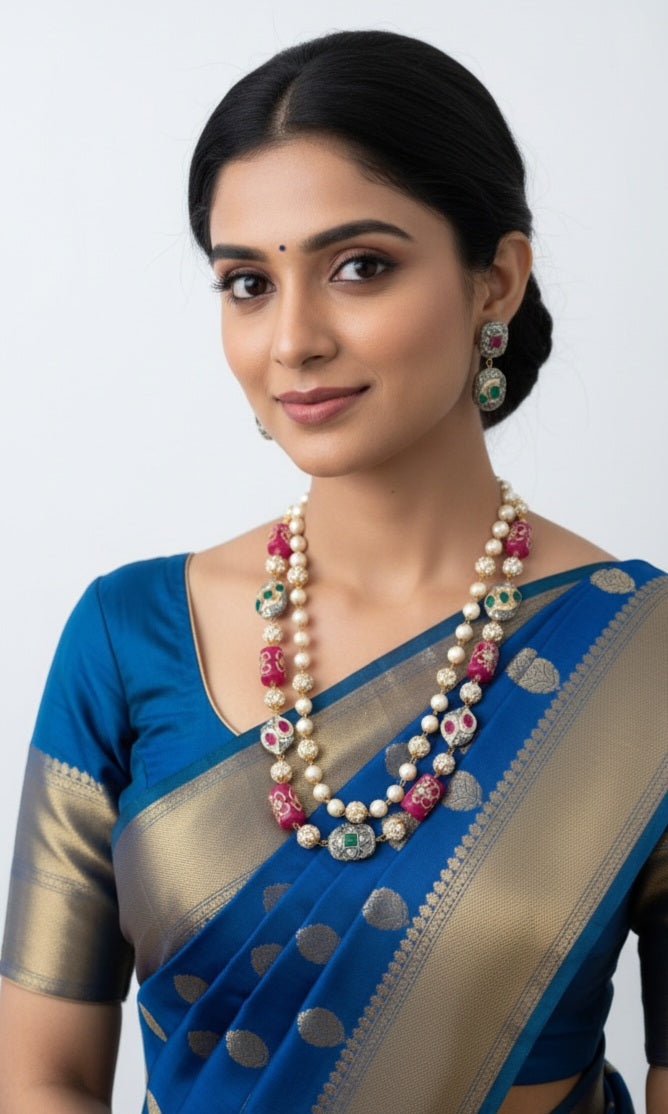 Jaipur style layered neckpiece