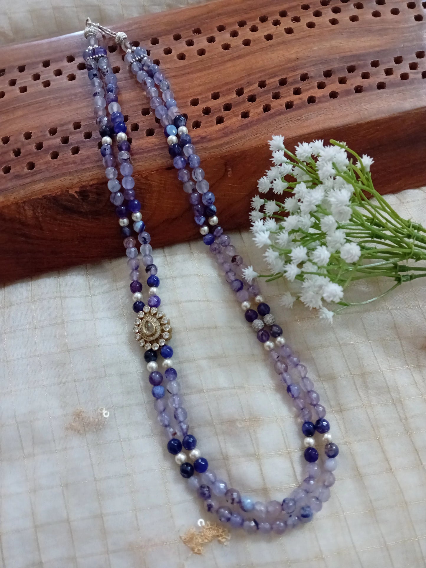 Purple shade beaded neckpiece
