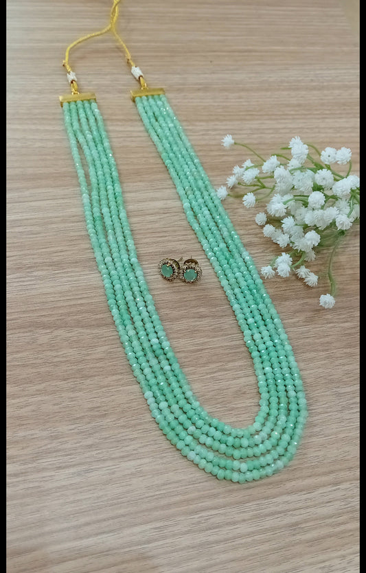 Onyx beaded neckpiece 5 layer