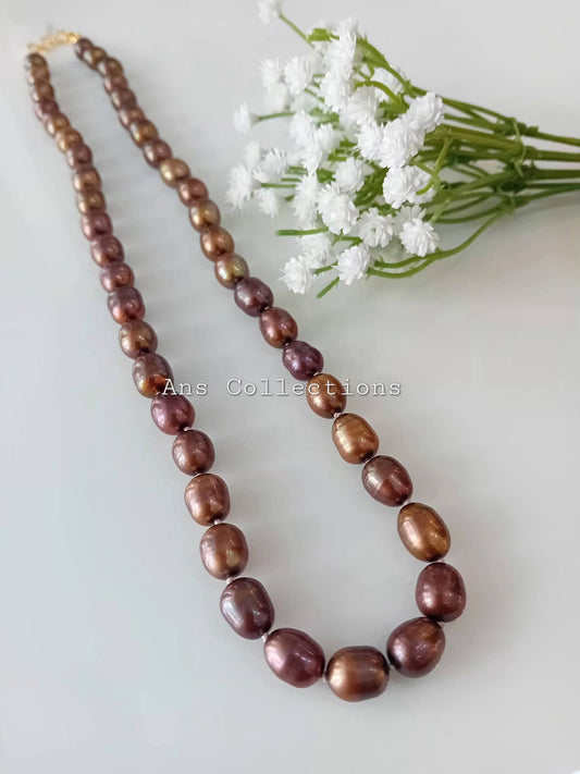 Chocolate brown shade freshwater pearl