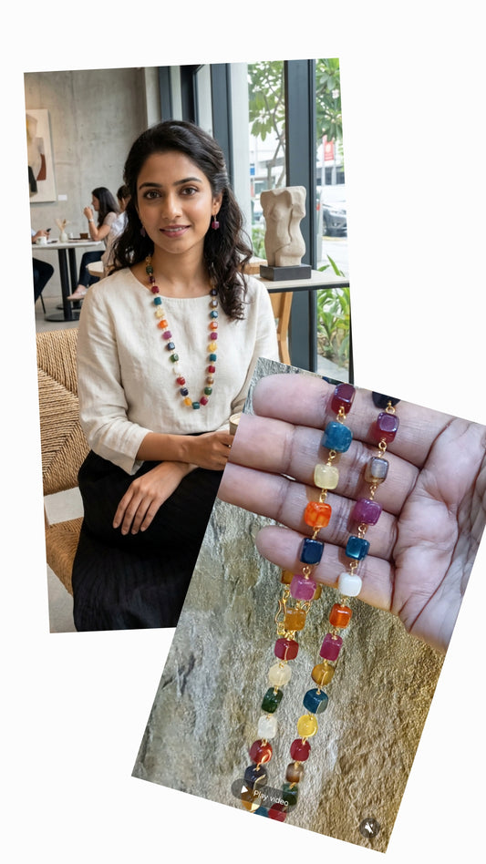 Multi colour agate beaded neckpiece