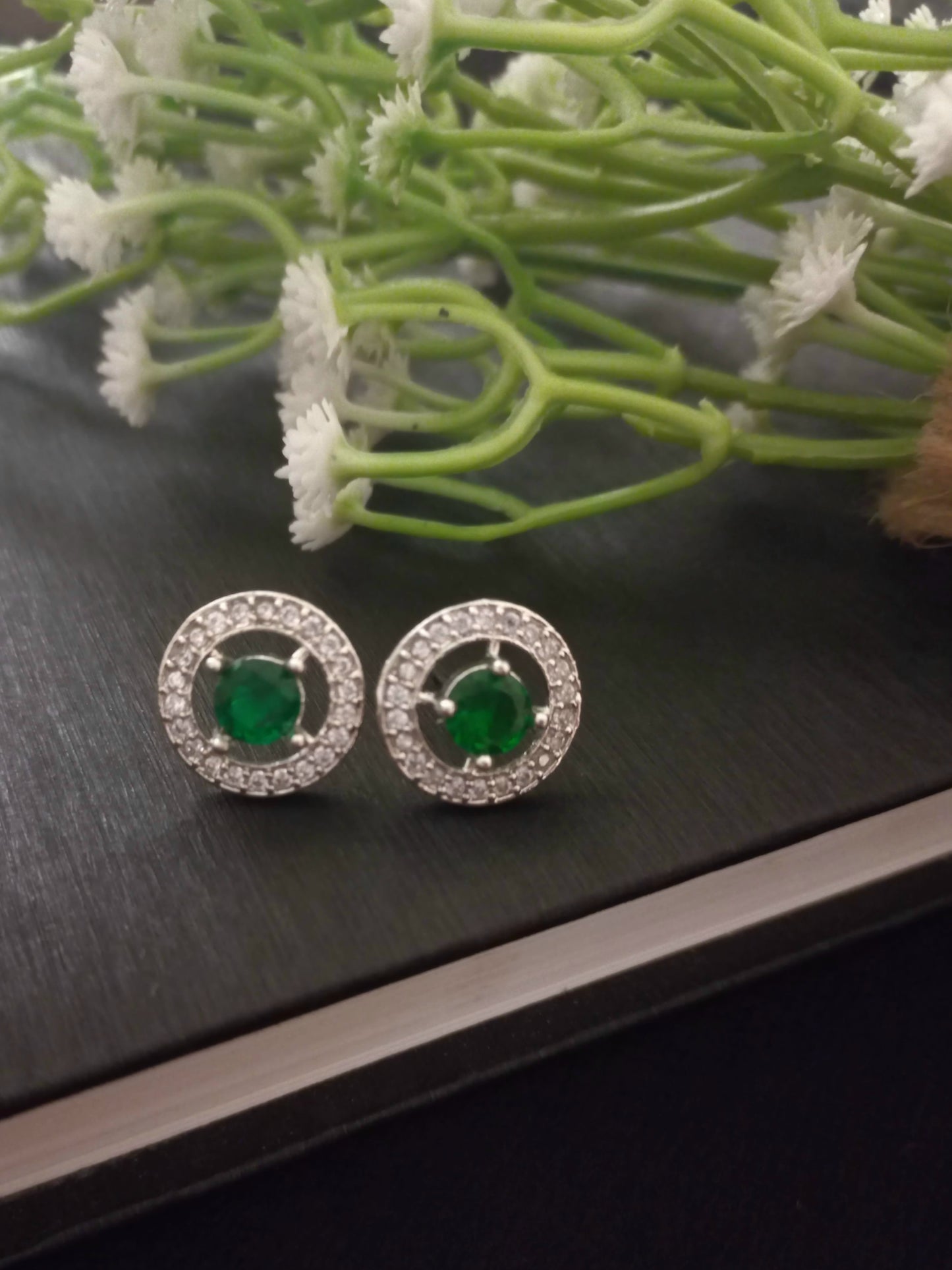 Earring( pastel green, blue, dark green)