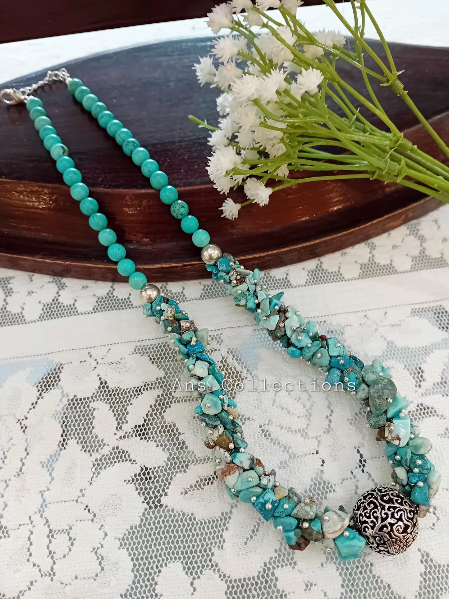 Turquoise beaded neckpiece