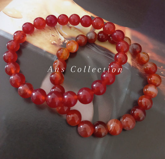 Carnelian stone beaded bracelet